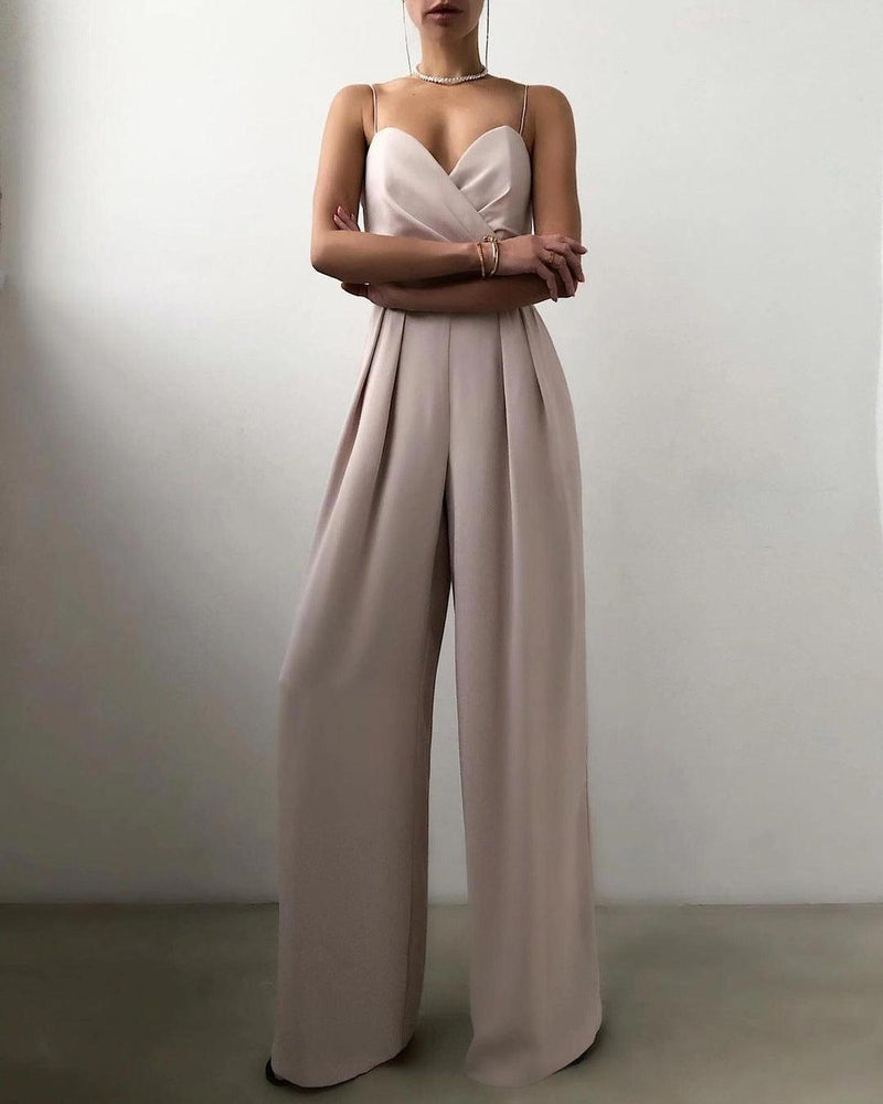 Women&#39;s High-Waist Spaghetti Strap Jumpsuit