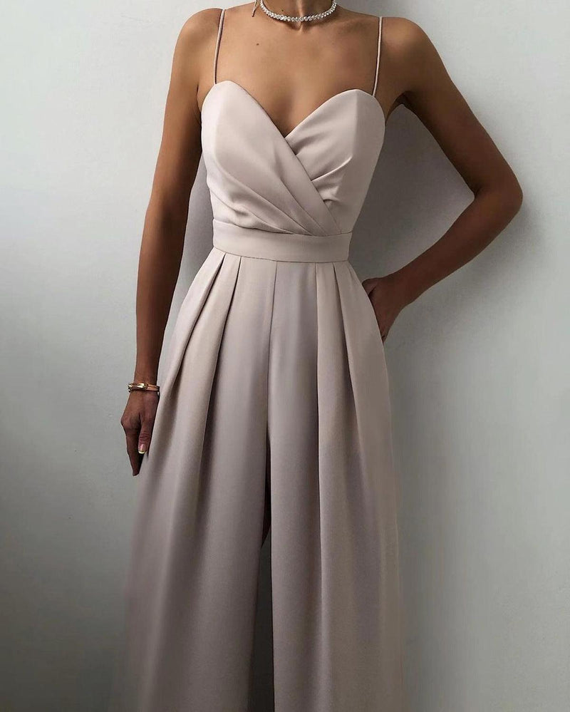 Women&#39;s High-Waist Spaghetti Strap Jumpsuit