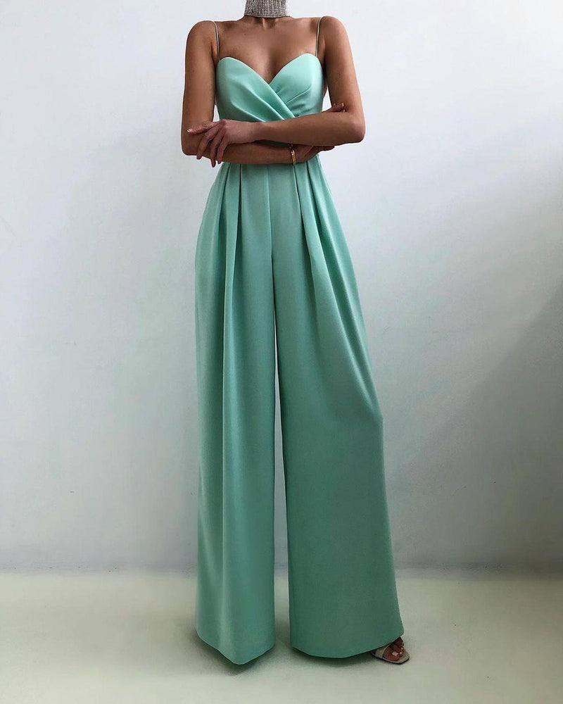 Women&#39;s High-Waist Spaghetti Strap Jumpsuit