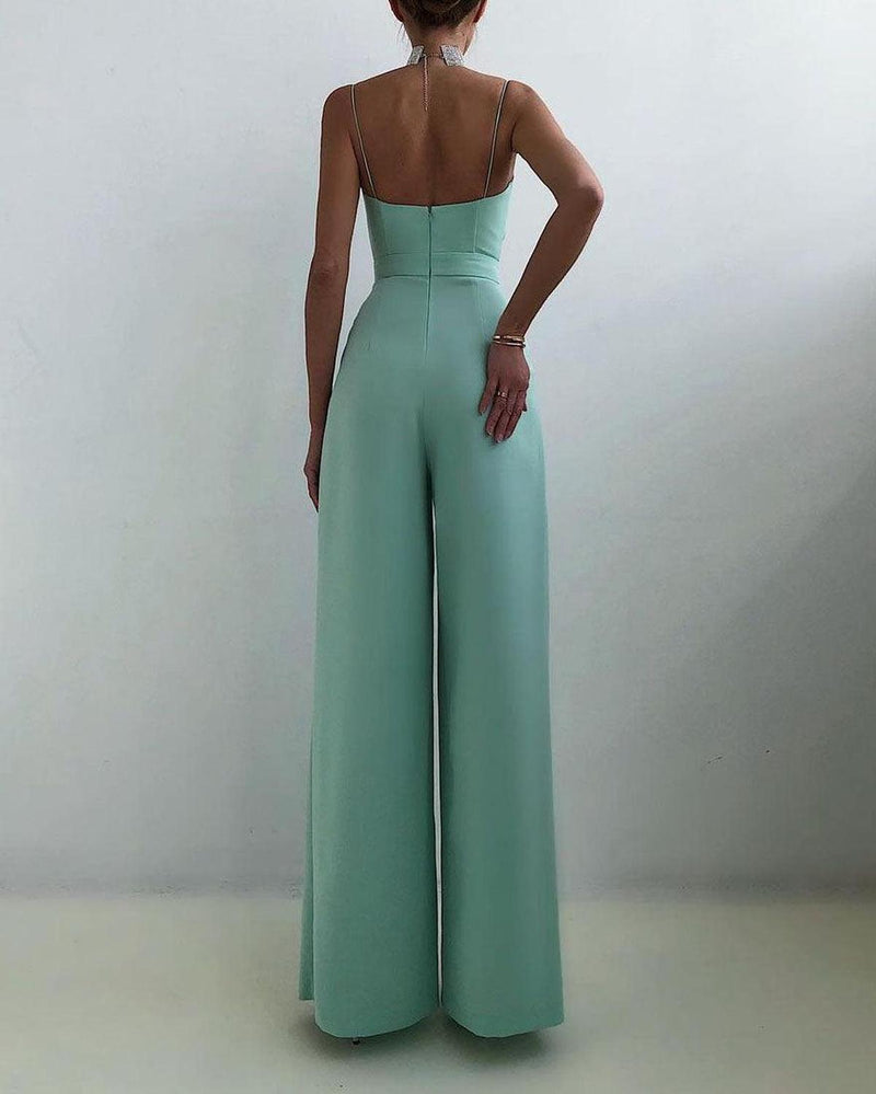 Women&#39;s High-Waist Spaghetti Strap Jumpsuit