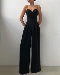Women&#39;s High-Waist Spaghetti Strap Jumpsuit