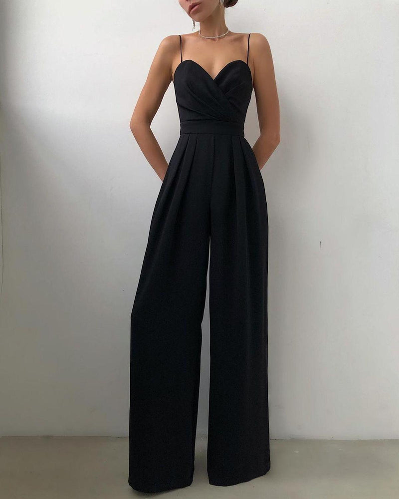 Women&#39;s High-Waist Spaghetti Strap Jumpsuit