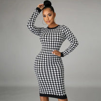 Women&#39;s Hollow-Out Midi Dress With Stretchable Fabric