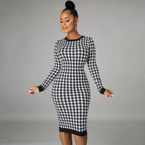 Women&#39;s Hollow-Out Midi Dress With Stretchable Fabric