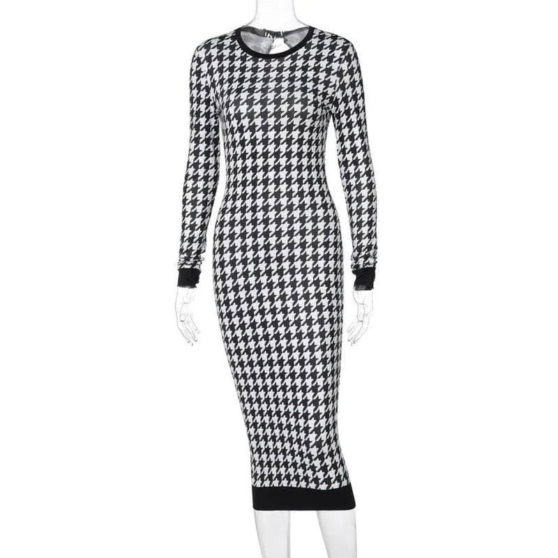 Women&#39;s Hollow-Out Midi Dress With Stretchable Fabric