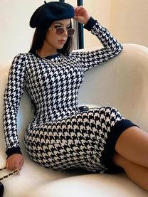 Women&#39;s Hollow-Out Midi Dress With Stretchable Fabric