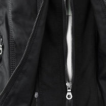 Women&#39;s Hooded PU Leather Jacket With Zipper