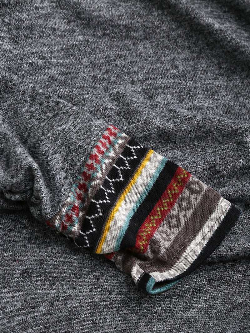 Women&#39;s Hooded Pullover With Tribal Pattern