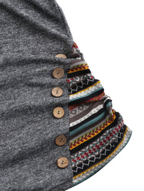 Women&#39;s Hooded Pullover With Tribal Pattern