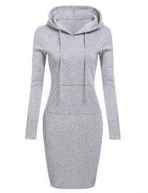 Women&#39;s Hooded Sweatshirt Dress With Pockets