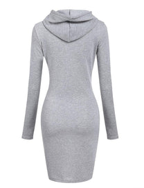 Women&#39;s Hooded Sweatshirt Dress With Pockets