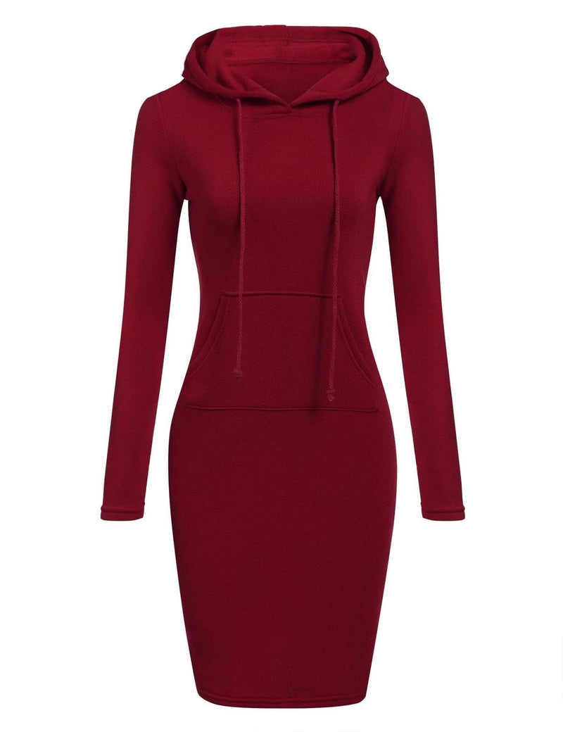 Women&#39;s Hooded Sweatshirt Dress With Pockets