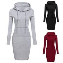 Women&#39;s Hooded Sweatshirt Dress With Pockets