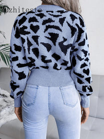 Women&#39;s Jaguar Print Pullover Sweater