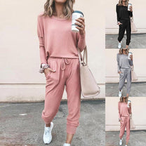 Women&#39;s Jogging Suit With Elastic Waistband And Pockets