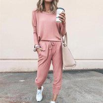 Women&#39;s Jogging Suit With Elastic Waistband And Pockets