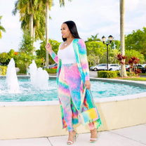 Women&#39;s Kimono Set With Trousers - Lightweight Floral Design