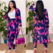 Women&#39;s Kimono Set With Trousers - Lightweight Floral Design