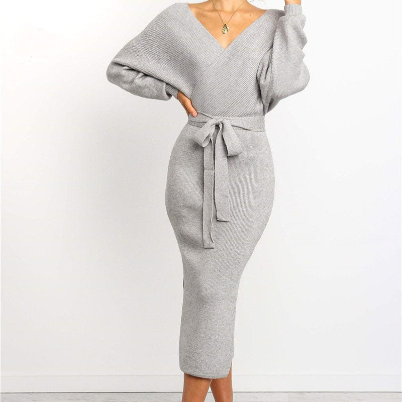 Women&#39;s Knit Dress Figure-Hugging Elegant Design