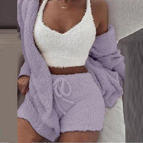 Women&#39;s Knit Fleece Three Piece Set