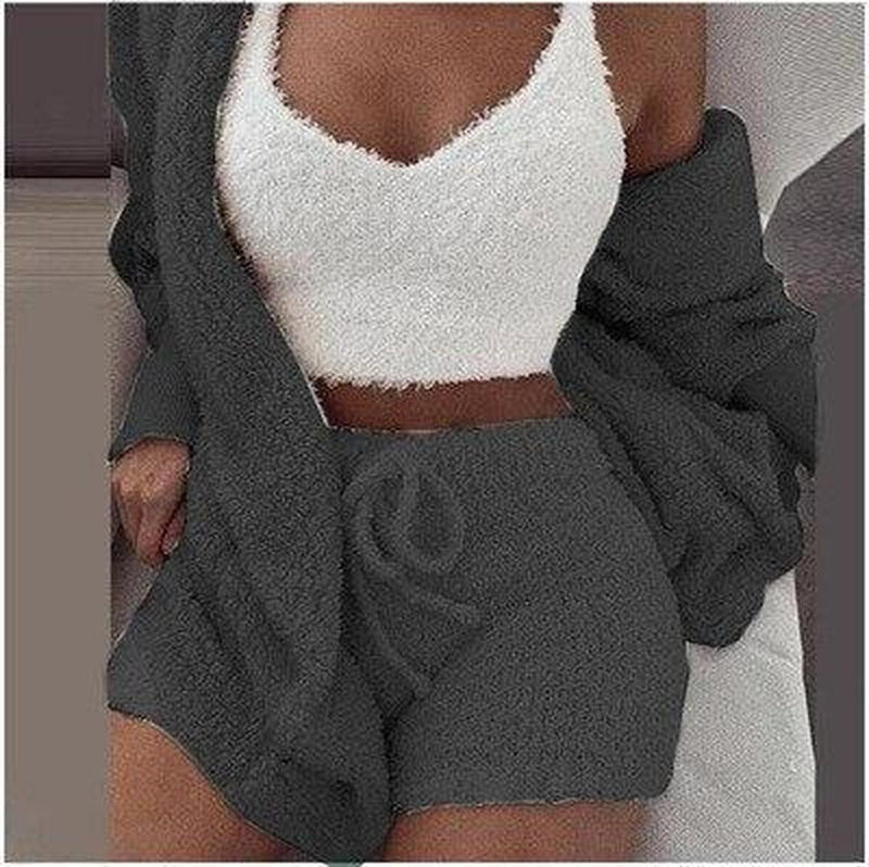 Women&#39;s Knit Fleece Three Piece Set