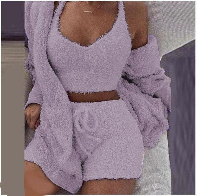 Women&#39;s Knit Fleece Three Piece Set