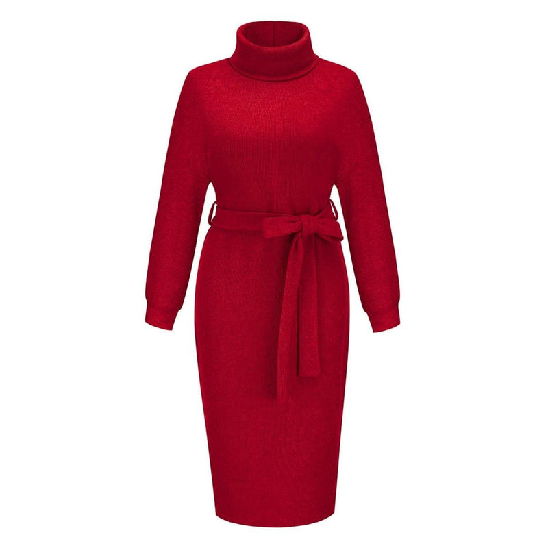 Women&#39;s Knit Pullover Midi Sweater Dress