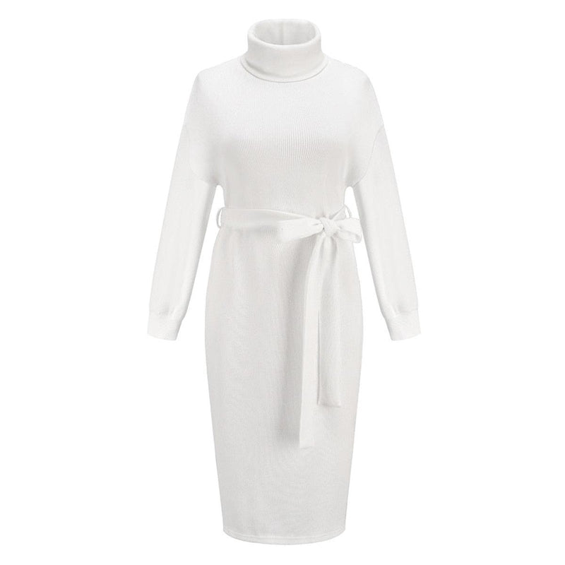 Women&#39;s Knit Pullover Midi Sweater Dress