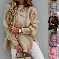 Women&#39;s Knit Sweater With Elegant Pattern
