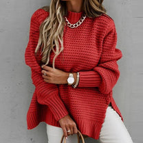 Women&#39;s Knitted Sweatshirt With Detailed Accents