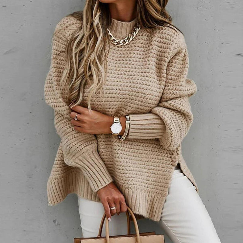 Women&#39;s Knitted Sweatshirt With Detailed Accents