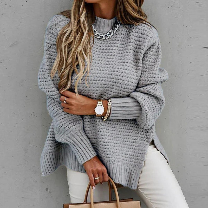 Women&#39;s Knitted Sweatshirt With Detailed Accents
