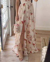 Women&#39;s Lace Floral Midi Dress Evening Wear