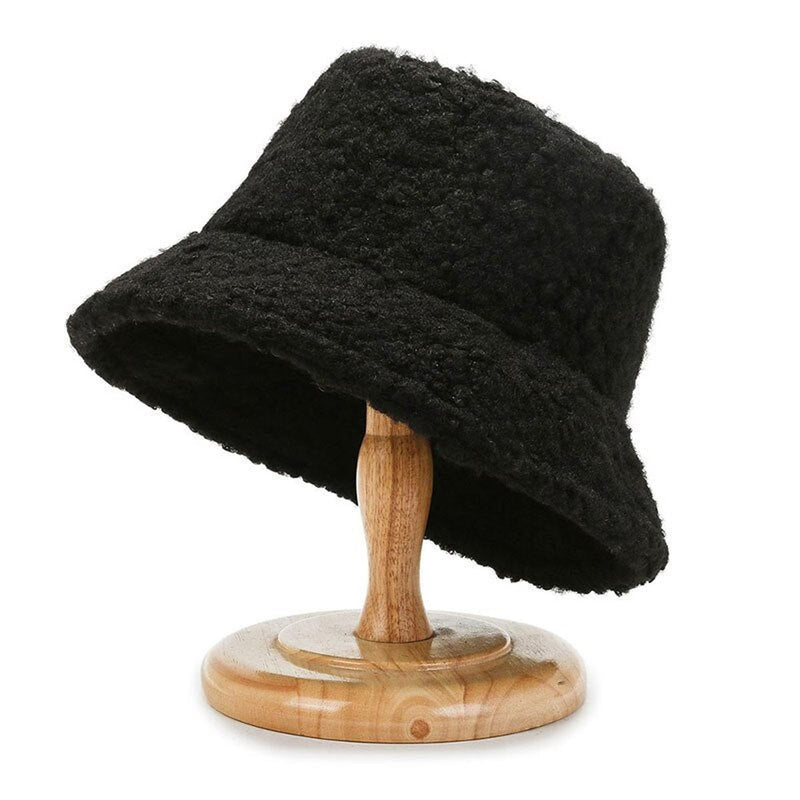 Women&#39;s Lambswool Bucket Hat - Warm Outdoor Panama Hat