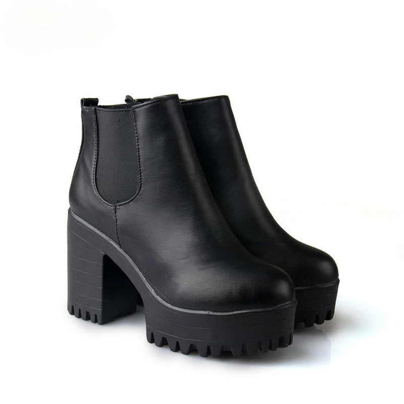 Women&#39;s Leather Ankle Boots With Side Zipper