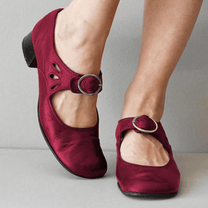 Women&#39;s Leather Sandals With Gel Insole And Wide Heel