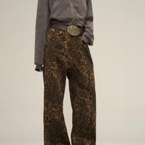 Women&#39;s Leopard Print Slim Fit Jeans