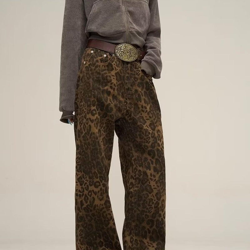 Women&#39;s Leopard Print Slim Fit Jeans