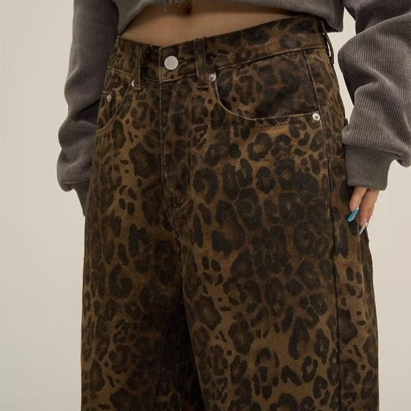 Women&#39;s Leopard Print Slim Fit Jeans