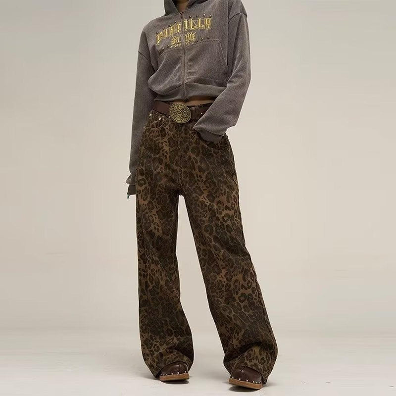 Women&#39;s Leopard Print Slim Fit Jeans