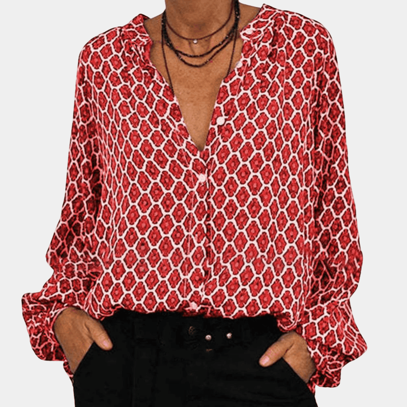 Women&#39;s Lightweight Breathable Button-Down Blouse