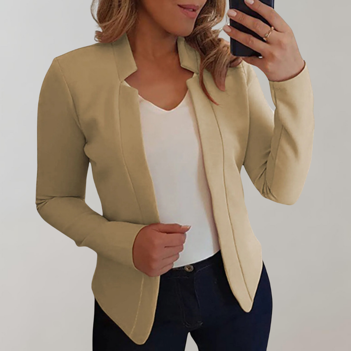 Women&#39;s Lightweight Lapel Collar Blazer