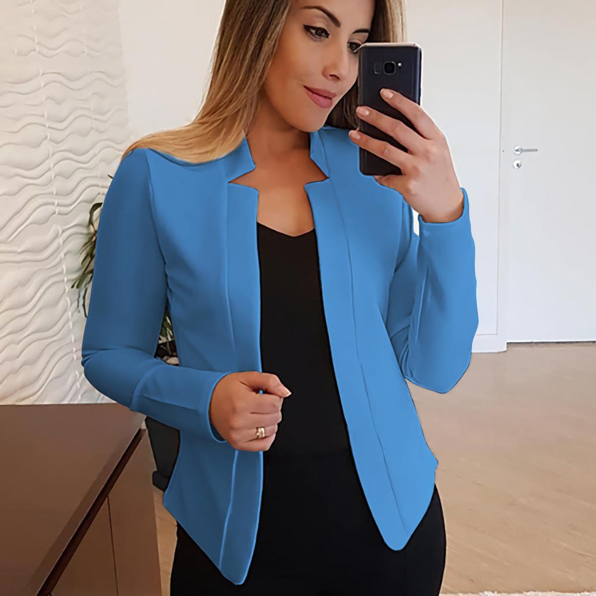 Women&#39;s Lightweight Lapel Collar Blazer
