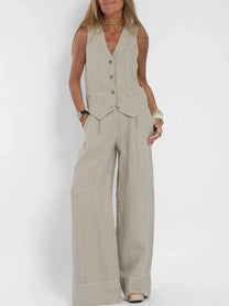 Women&#39;s Lightweight Linen Fitted Vest