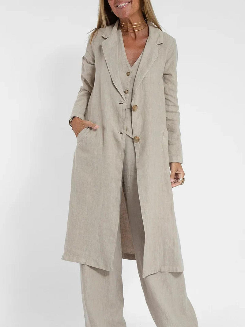 Women&#39;s Lightweight Linen Fitted Vest