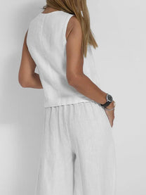 Women&#39;s Lightweight Linen Fitted Vest