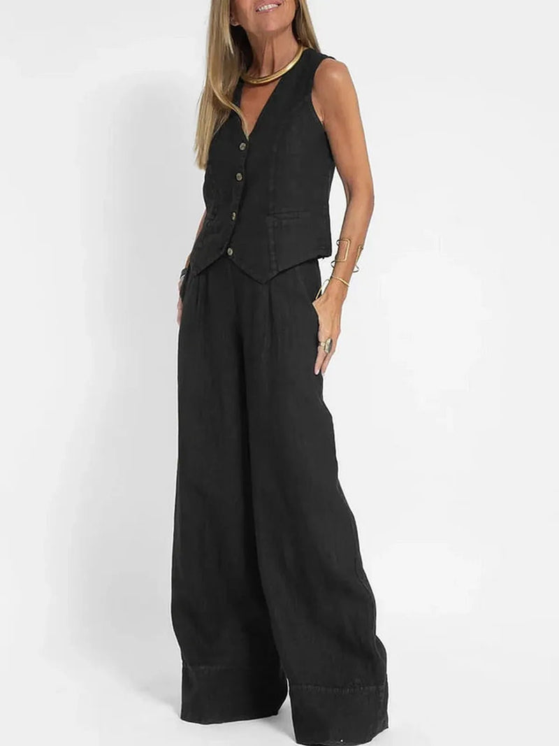 Women&#39;s Lightweight Linen Fitted Vest