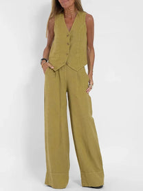 Women&#39;s Lightweight Linen Fitted Vest