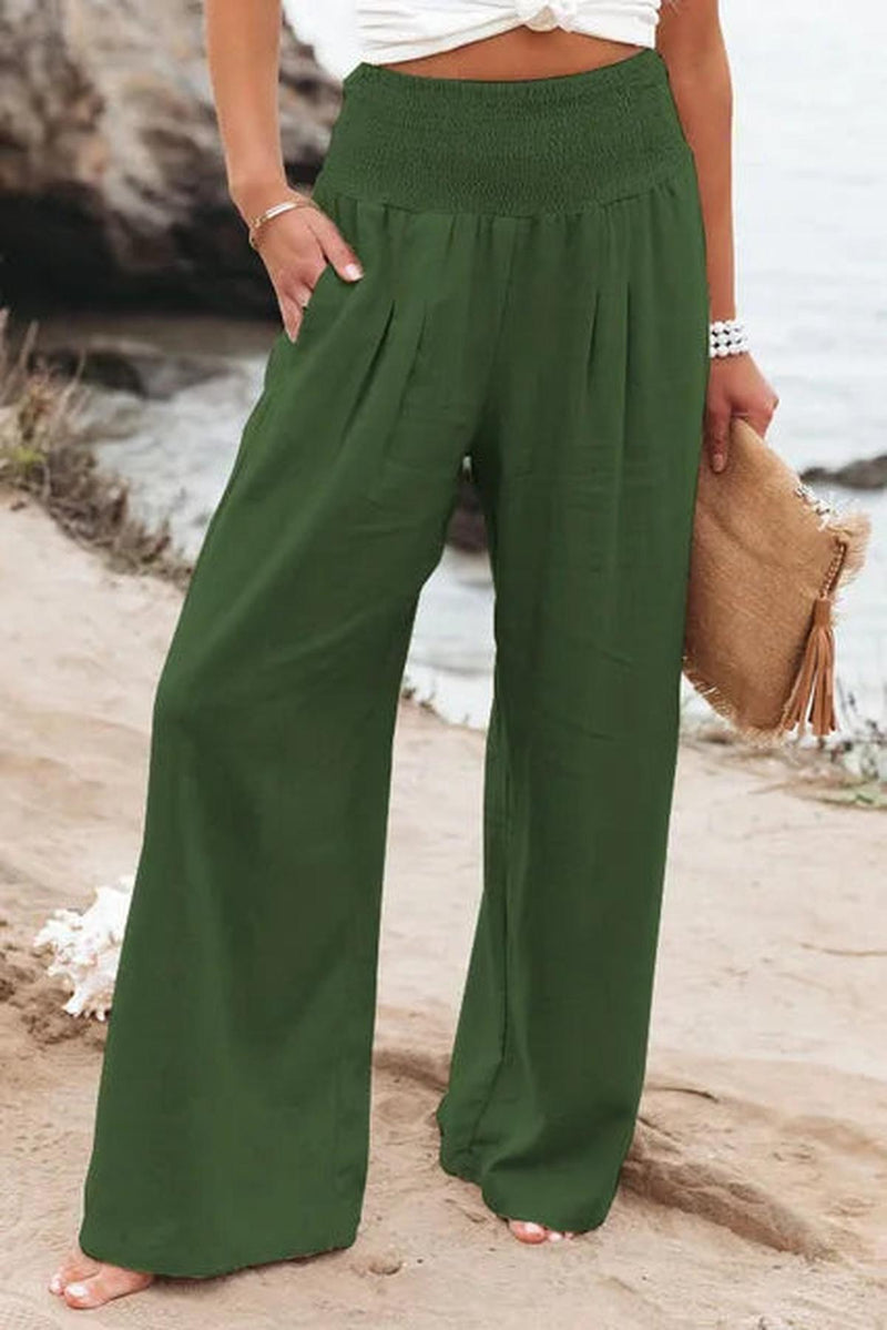 Women&#39;s Lightweight Linen Pants With Elastic Waistband
