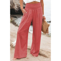Women&#39;s Lightweight Linen Pants With Elastic Waistband